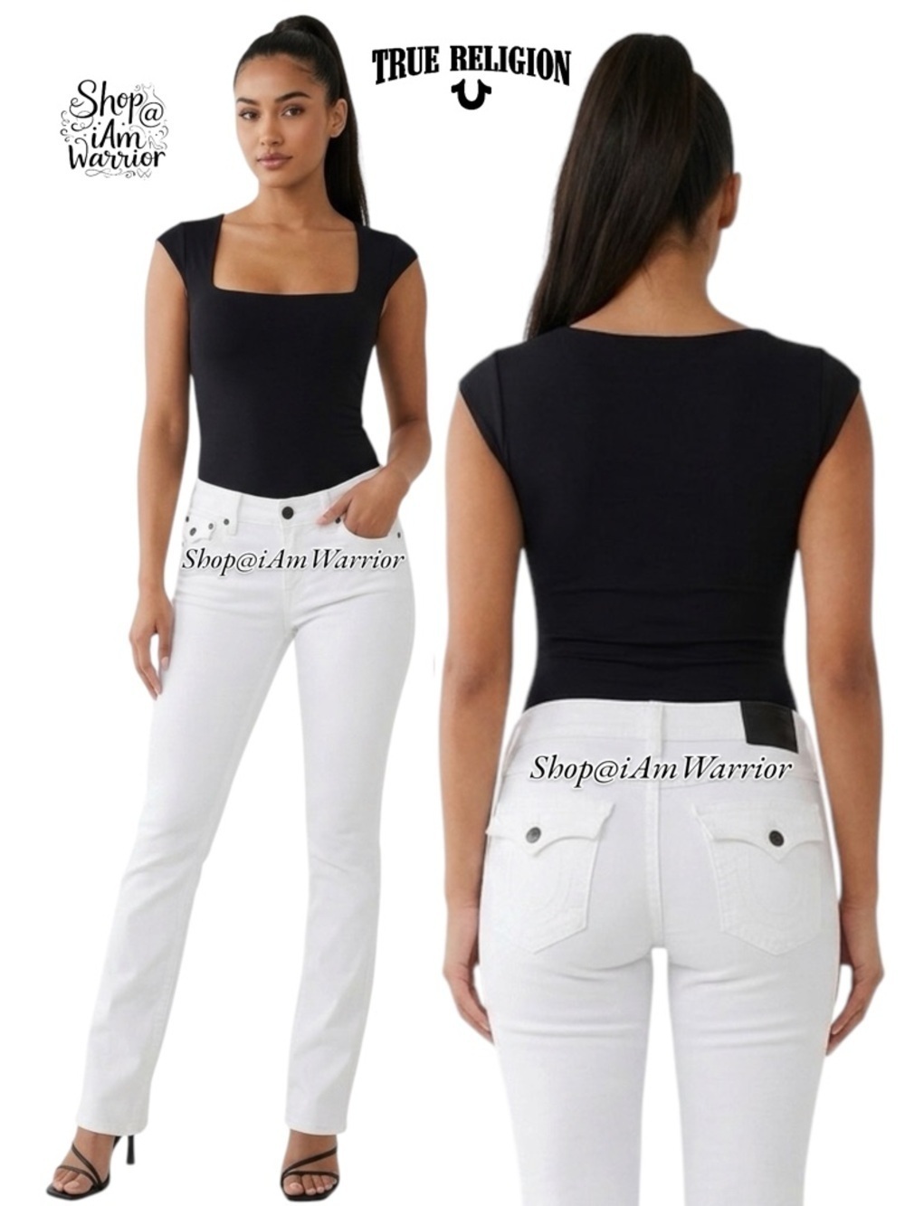 True Religion Cora midrise straight leg jeans in optic white *shop@iamwarrior